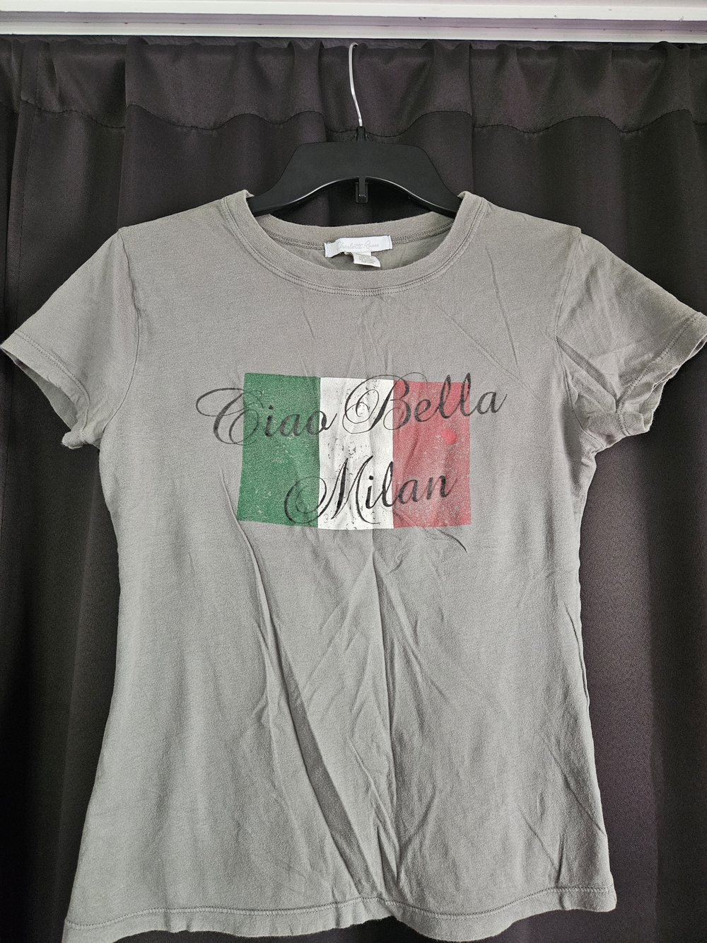 Charlotte Russe Grey Ciao Bella Milan Graphic Tee